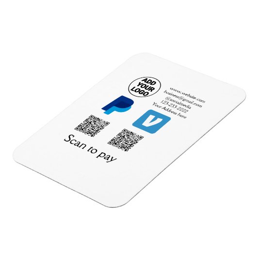 Venmo PayPal-Scan zu zahlen q oder Code-Logo-Text Magnet (Linke Seite)