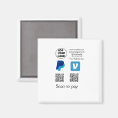 Venmo PayPal-Scan zu zahlen q oder Code-Logo-Text Magnet (Vorderseite/Rückseite)