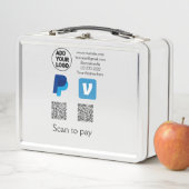 Venmo PayPal-Scan zu zahlen q oder Code-Logo-Text Metall Brotdose (Beispiel)