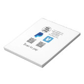 Venmo PayPal-Scan zu zahlen q oder Code-Logo-Text Notizblock (Rotiert)