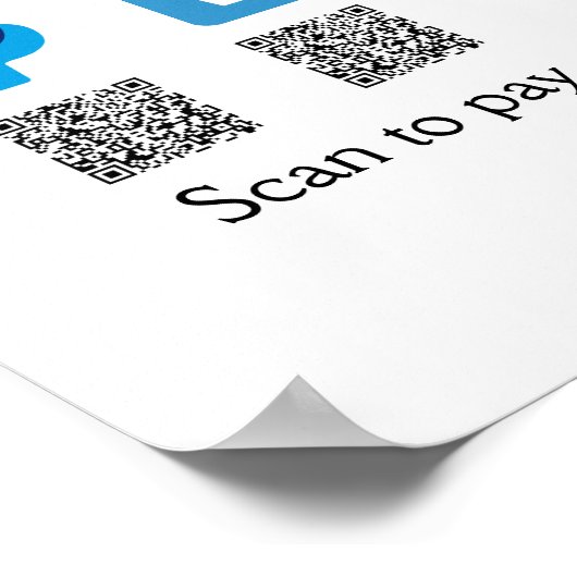 Venmo PayPal-Scan zu zahlen q oder Code-Logo-Text Poster (Ecke)