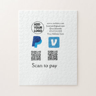 Venmo PayPal-Scan zu zahlen q oder Code-Logo-Text Puzzle
