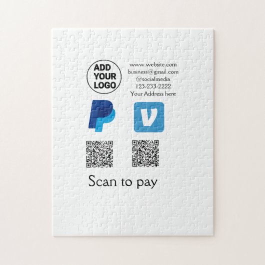 Venmo PayPal-Scan zu zahlen q oder Code-Logo-Text Puzzle (Vertikal)