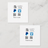 Venmo PayPal-Scan zu zahlen q oder Code-Logo-Text Quadratische Visitenkarte (Vorne/Hinten)
