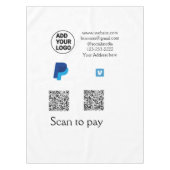 Venmo PayPal-Scan zu zahlen q oder Code-Logo-Text Tischdecke (Vorderseite)
