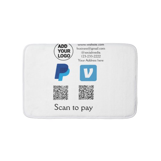 Venmo PayPal Scan zum Bezahlen QR-Code-Logo-Text n Badematte (Vorderseite)