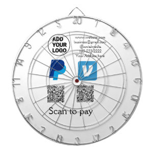 Venmo PayPal Scan zum Bezahlen QR-Code-Logo-Text n Dartscheibe