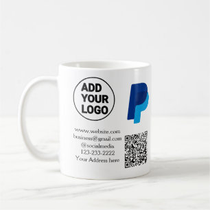 Venmo PayPal Scan zum Bezahlen QR-Code-Logo-Text n Kaffeetasse