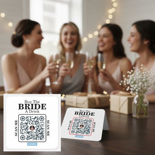 Venmo QR Code Kauf der Braut ein Getränk Junggesel Quadratischer Aufkleber