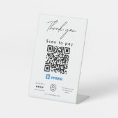 Venmo QR Code Logo Scan to Pay Vielen Dank Sockelschild (Vorderseite)