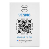 Venmo QR Code Payment | Scan to Pay Business Logo Poster (Vorderseite)