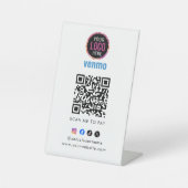 Venmo QR Code Payment | Scan to Pay Business Logo  Sockelschild (Vorderseite)