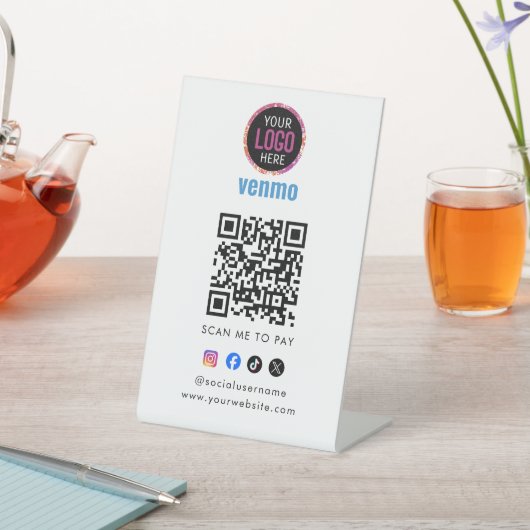 Venmo QR Code Payment | Scan to Pay Business Logo Sockelschild (In SItu)