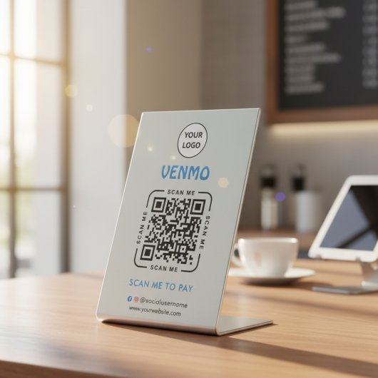 Venmo QR Code Payment | Scan to Pay Business Logo Sockelschild