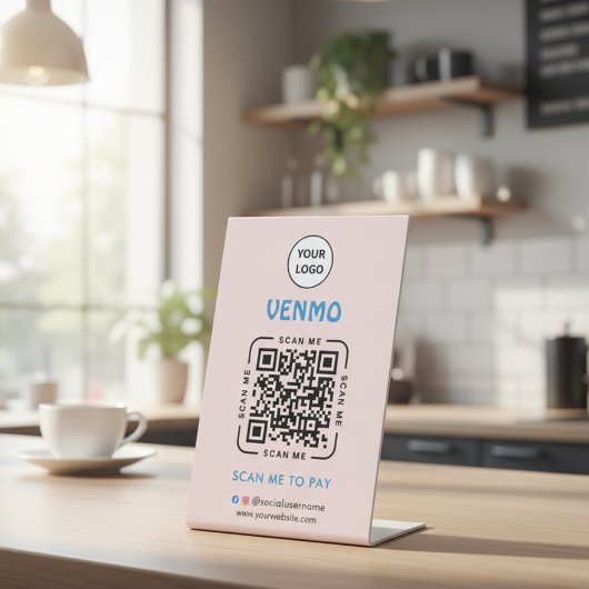 Venmo QR Code Payment | Scan to Pay Business Logo Sockelschild