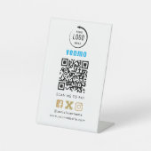 Venmo QR Code Payment | Scan to Pay Business Logo  Sockelschild (Vorderseite)