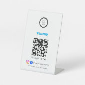 Venmo QR Code Payment | Scan to Pay Business Logo Sockelschild (Vorderseite)