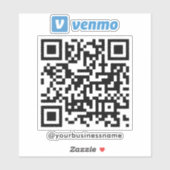 Venmo QR Code Payment Scan zu bezahlen weiß Aufkleber (Blatt)