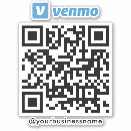 Venmo QR Code Payment Scan zu bezahlen weiß Aufkleber (Vorderseite)