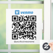 Venmo QR Code Payment Scan zu bezahlen weiß Fensteraufkleber (Zuhause)