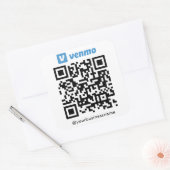 Venmo QR Code Payment Scan zu bezahlen weiß Quadratischer Aufkleber (Umschlag)