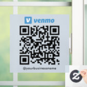 Venmo QR Code Payment Scan zu zahlen Soft Navy Fensteraufkleber (Zuhause)