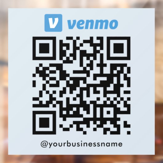 Venmo QR Code Payment Scan zu zahlen Soft Navy Fensteraufkleber (Blatt 2)