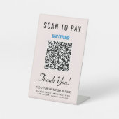 Venmo QR-Code Pink Scanne zum Bezahlen Sockelschild (Vorderseite)