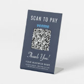 Venmo QR Code Scan to Pay Blue Business Sockelschild (Vorderseite)