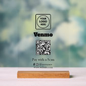 Venmo QR Code | Scan to Pay Custom Business Logo Acrylschild (Neutral)