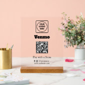 Venmo QR Code | Scan to Pay Custom Business Logo Acrylschild (Hochzeit)