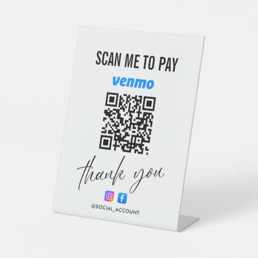 VENMO QR CODE SCAN ZU BEZAHLEN DANK SOCKELSCHILD (Vorderseite)
