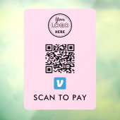 Venmo QR Code Scan zu bezahlen Moderne Logo rosa Fensteraufkleber (Blatt 3)