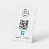 Venmo QR Code Scan zur Bezahlung moderner Logos We Sockelschild (Vorderseite)