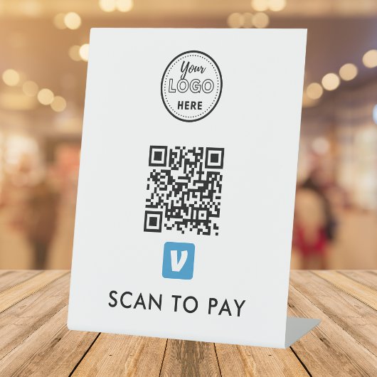 Venmo QR Code Scan zur Bezahlung moderner Logos We Sockelschild