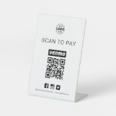 Venmo QR Code Signature Scan zur Bezahlung von Ges Sockelschild (Vorderseite)