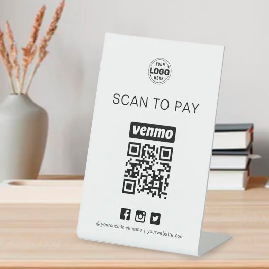 Venmo QR Code Signature Scan zur Bezahlung von Ges Sockelschild