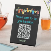 Venmo QR-Code-Tipp-Schild | Sockelschild (In Situ)