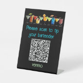 Venmo QR-Code-Tipp-Schild | Sockelschild (Vorderseite)