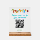 Venmo QR Code Tipp-Zeichen | Acrylschild (Vorderseite)