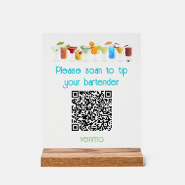Venmo QR Code Tipp-Zeichen | Acrylschild