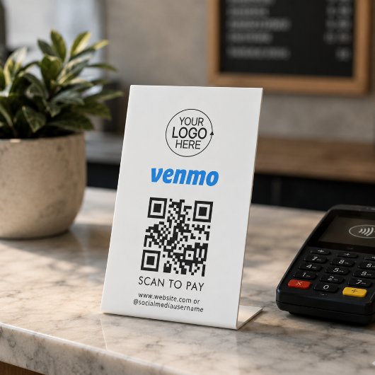 Venmo QR-Code Unberührtliches Zahlungs-Logo Sockelschild