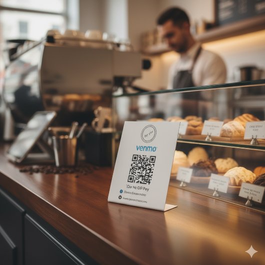 Venmo QR-Code-Zahlung für Firmenlogos - Scan to Pa Sockelschild