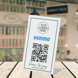 Venmo QR Code Zahlung Hinzufügen Logo-kontaktlose  Sockelschild