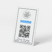 Venmo QR Code Zahlung Logo Script Social Media Sockelschild (Vorderseite)