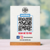 Venmo QR Code Zahlung | Recherche, um Unternehmen Acrylschild (Neutral)