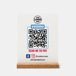 Venmo QR Code Zahlung | Recherche, um Unternehmen Acrylschild