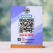 Venmo QR Code Zahlung | Recherche, um Unternehmen Acrylschild (Neutral)