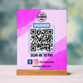 Venmo QR Code Zahlung | Recherche, um Unternehmen Acrylschild (Neutral)