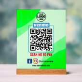 Venmo QR Code Zahlung | Recherche, um Unternehmen Acrylschild (Neutral)